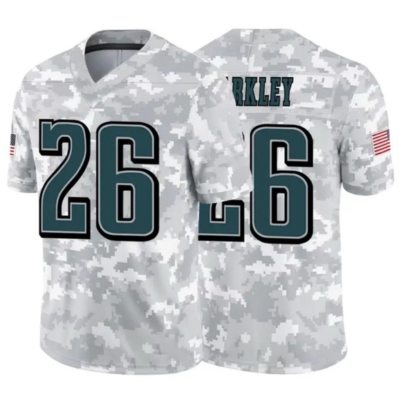 Other - SAQUON BARKLEY PHILADELPHIA EAGLES XL JERSEY W/AMERICAN FLAG ON SLEEVE NIB CAMO